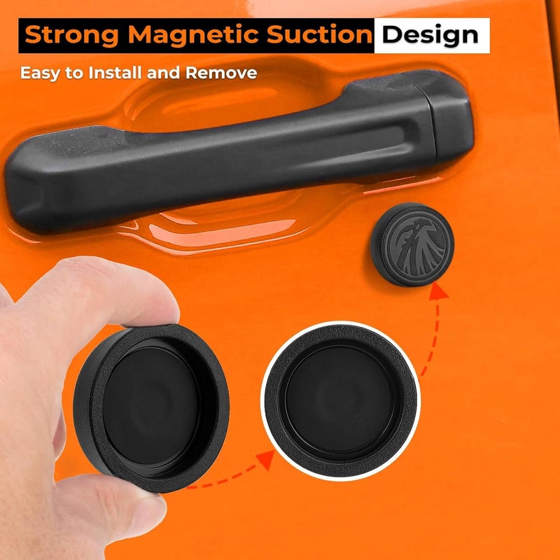 CALBEAU Strong Magnet Keyhole Covers Compatible with 2018-2026 Jeep Wrangler JL and Gladiator JT Front Door, Door Lock Covers for Keyhole Protection (Eagle) - Image 3
